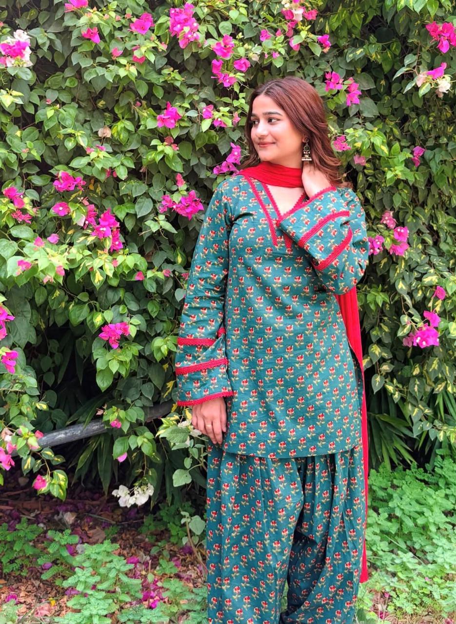 Women's  Printed 3-Piece Kurta Set with Dupatta